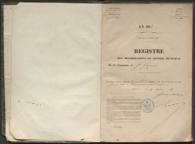Délibérations du conseil municipal. 16 mai 1863-5 décembre 1880