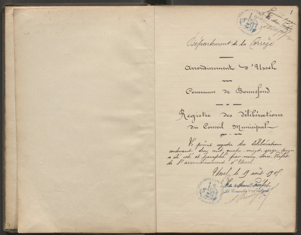 Délibérations du conseil municipal. 1er octobre 1905-21 avril 1912
