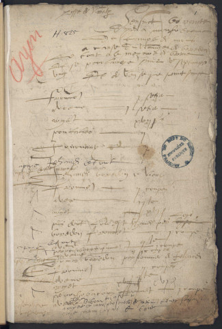Lièves de la commanderie et brouillards de comptes des fermiers.