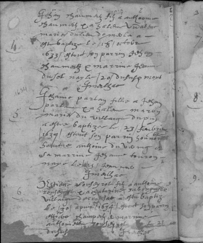 Baptêmes, mariages, sépultures (1633-1712)