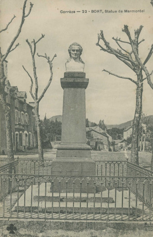 Bort-les-Orgues : "Corrèze - 22 - Bort, statue de Marmontel".