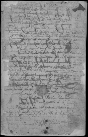 Baptêmes, mariages, sépultures (1783-1793)