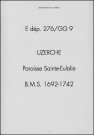 Baptêmes, mariages, sépultures (1692-1742)