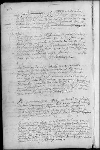 Baptêmes, mariages, sépultures (1674-1711)