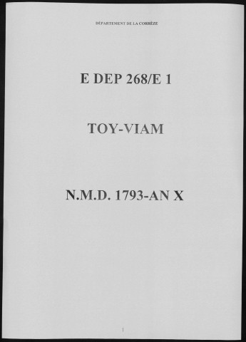 Naissances, mariages, décès (1793-1802)