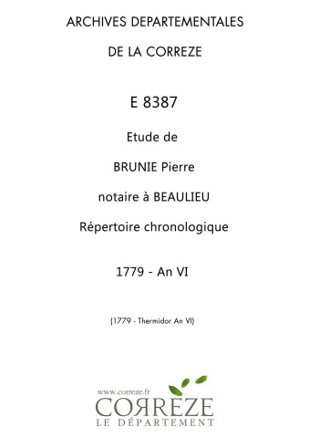 Répertoire chronologique : 01 janvier 1779-19 thermidor an VI