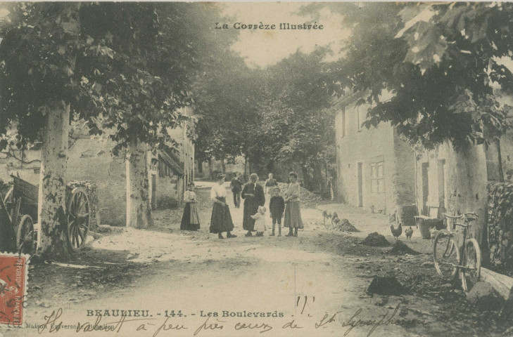 Beaulieu-sur-Dordogne : "La Corrèze illustrée - Beaulieu - 144. - Les boulevards".