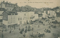Tulle : "14. - Tulle. - La place du Champ-de-Mars (foire aux cochons).".