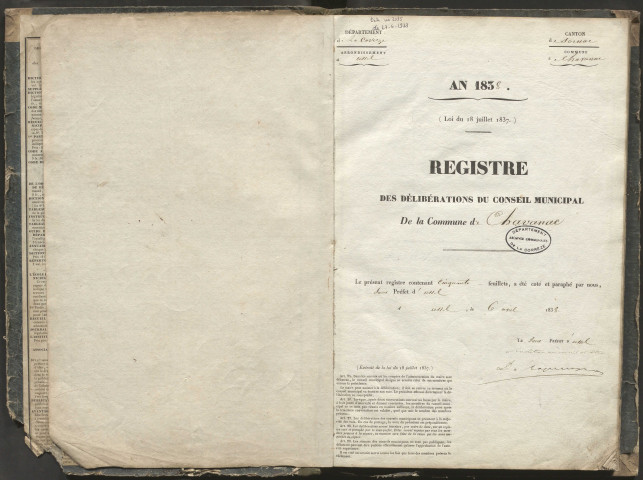Délibérations du conseil municipal. 14 février 1875-19 juin 1884