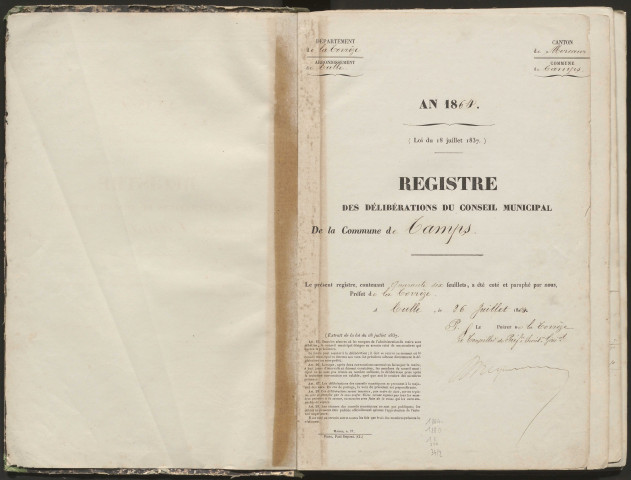 Délibérations du conseil municipal. 13 novembre 1864-23 mai 1880