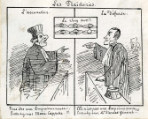 "Les plaidoiries. L'accusation : vous êtes une empoisonneuse. Entendez-vous Marie Capelle !!! / La Défense : Elle n'est pas une empoisonneuse. Entendez-vous, M. l'avocat général !!! Le jury dort".