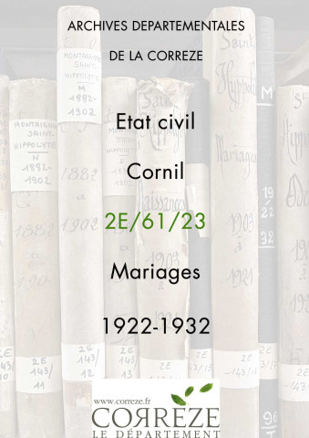 Mariages (1922-1932).