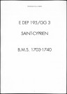 Baptêmes, mariages, sépultures (1703-1740)