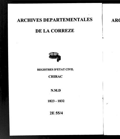 Naissances, mariages, décès (1823-1832)