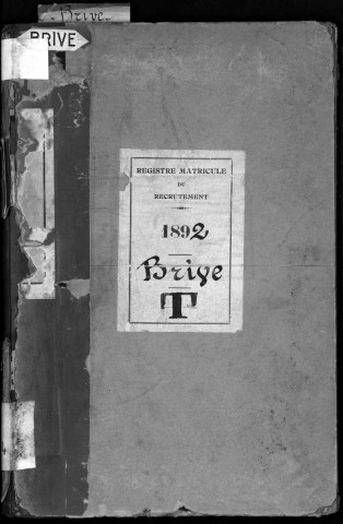 Classe 1892 : table alphabétique.