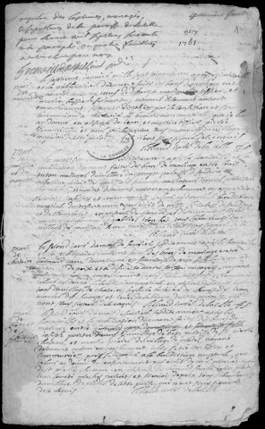 Baptêmes, mariages, sépultures (1761-1792)