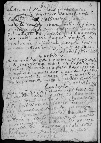 Baptêmes, mariages, sépultures (1683-1762)