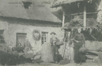 Folklore : "Paysage du Centre - 147 - Vieille ferme et ses habitants".