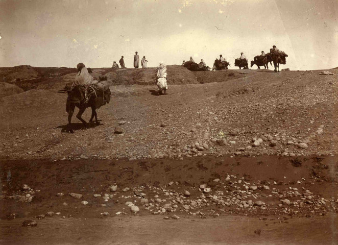 Une caravane dans l'oued.