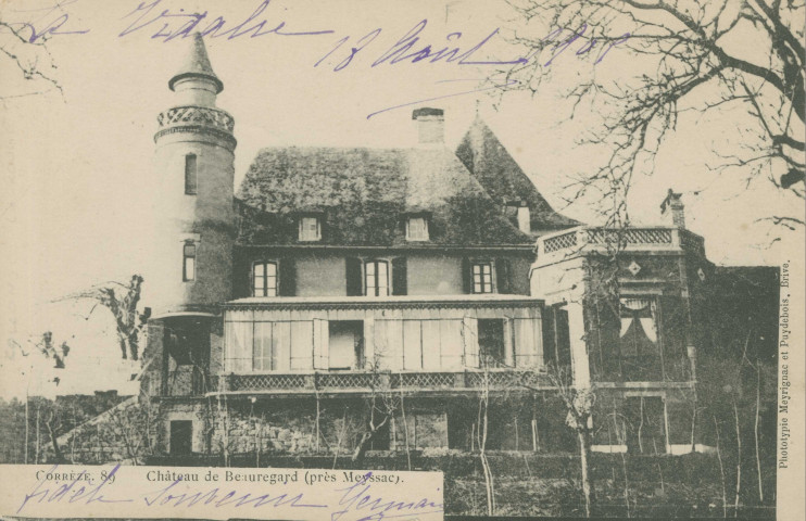 Collonges-la-Rouge : "Corrèze. 89 Château de Beauregard (près Meyssac).".