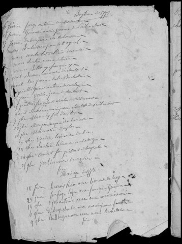 Baptêmes, mariages, sépultures (1773-1792)