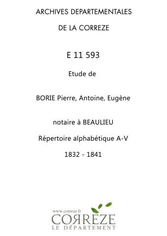 Répertoire alphabétique : A-V