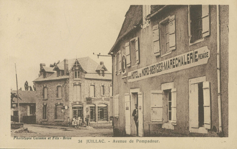 Juillac : "34 Juillac. - Avenue de Pompadour.".