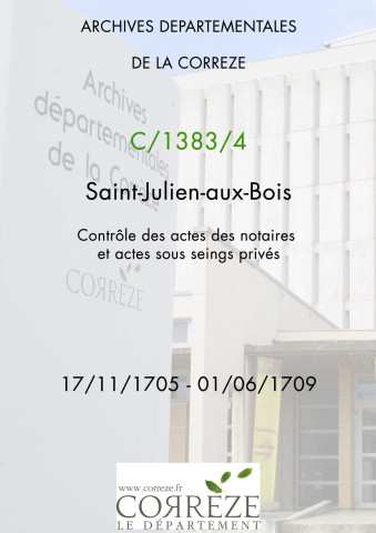 17 novembre 1705-1er juin 1709