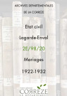 Mariages (1922-1932).