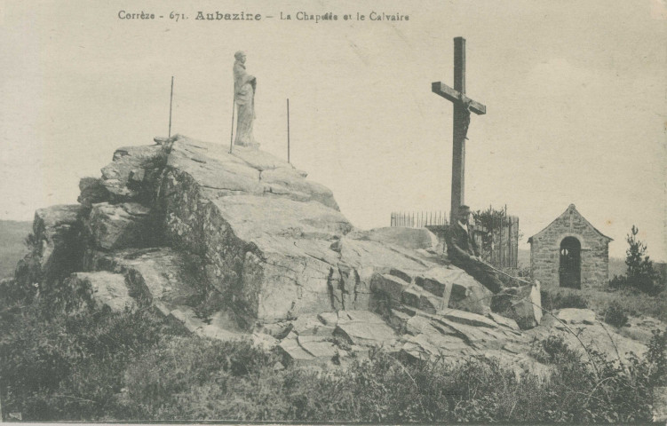 Aubazine : "Corrèze - 671 - Aubazine - La chapelle et le calvaire".