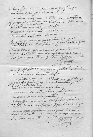 Naissances, mariages, décès (1813-1822)