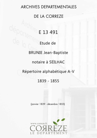Répertoire alphabétique : A-V