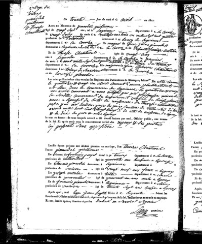 Mariages (1822-1848)