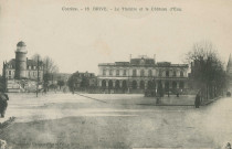 Brive-la-Gaillarde : "Corrèze. - 18 Brive. - Le théâtre et le château d'eau.".