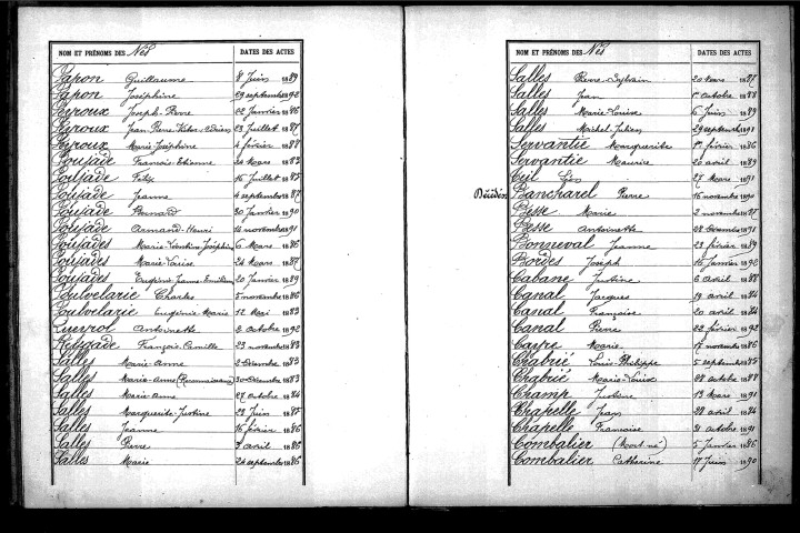 Tables décennales des décès (1883-1892)