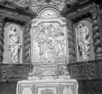 Le retable et les statues de Saint Prime et Saint Félicien.