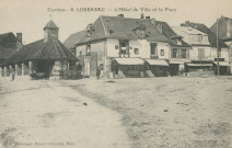 Lubersac : "Corrèze - 6. Lubersac - L'hôtel de ville et la place".