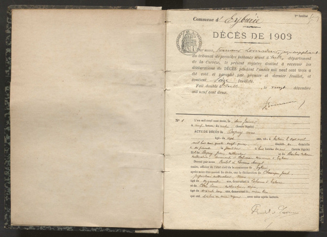 Décès (1903-1921).