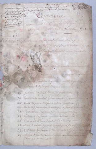 Répertoire chronologique : 27 décembre 1771-26 mai 1816