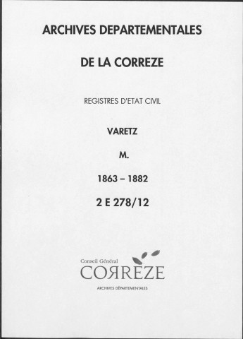 Mariages (1863-1882)