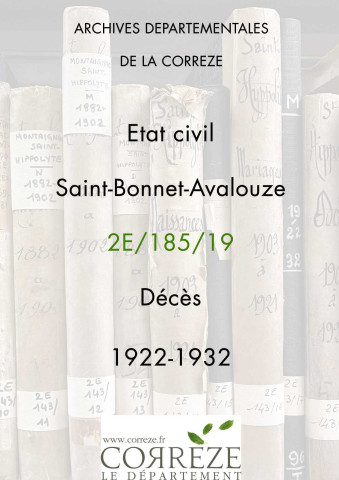 Décès (1922-1932).