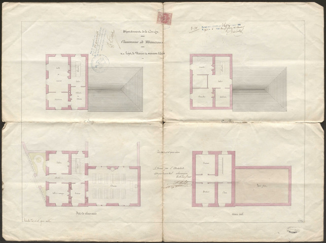 Ecole au bourg. Acquisition de l'école de Moustoulat.