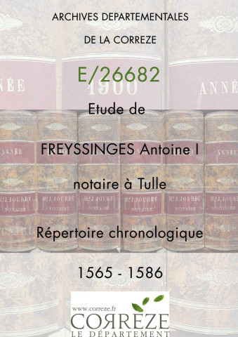 Répertoire chronologique : 1565-1586