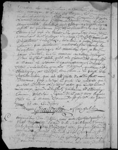 Naissances, mariages, décès (1793-1802)