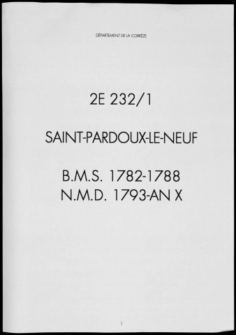 Baptêmes, mariages, sépultures (1782-1802)