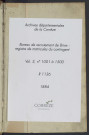 Classe 1884 : matricules 1001 à 1500.