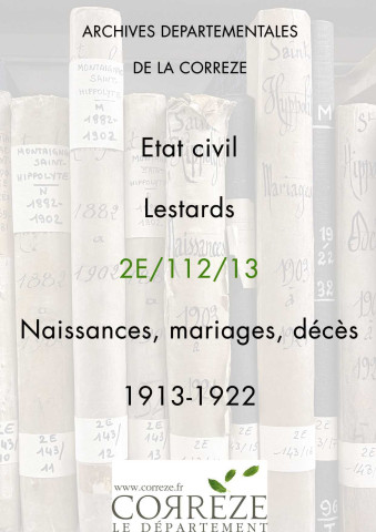 Naissances, mariages, décès (1913-1922).