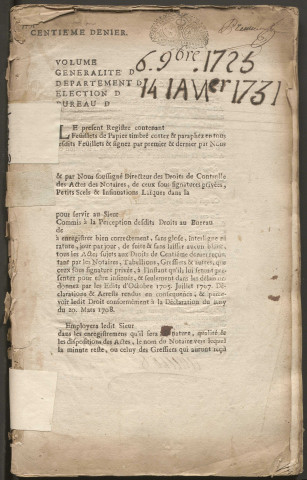 6 novembre 1725-14 janvier 1731