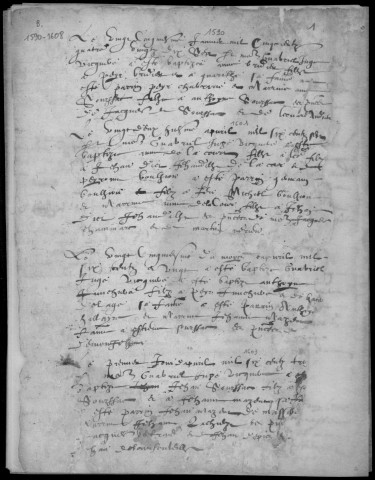 Baptêmes, mariages, sépultures (1590-1639)
