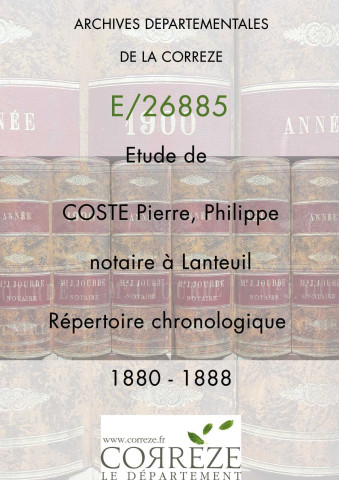 Répertoire chronologique : 1880-1888